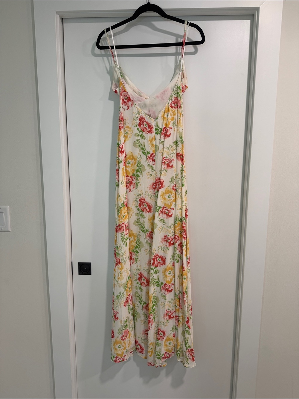 Reformation White Floral Slip Maxi Dress with Yellow & Pink Blooms - Picture 3 of 3